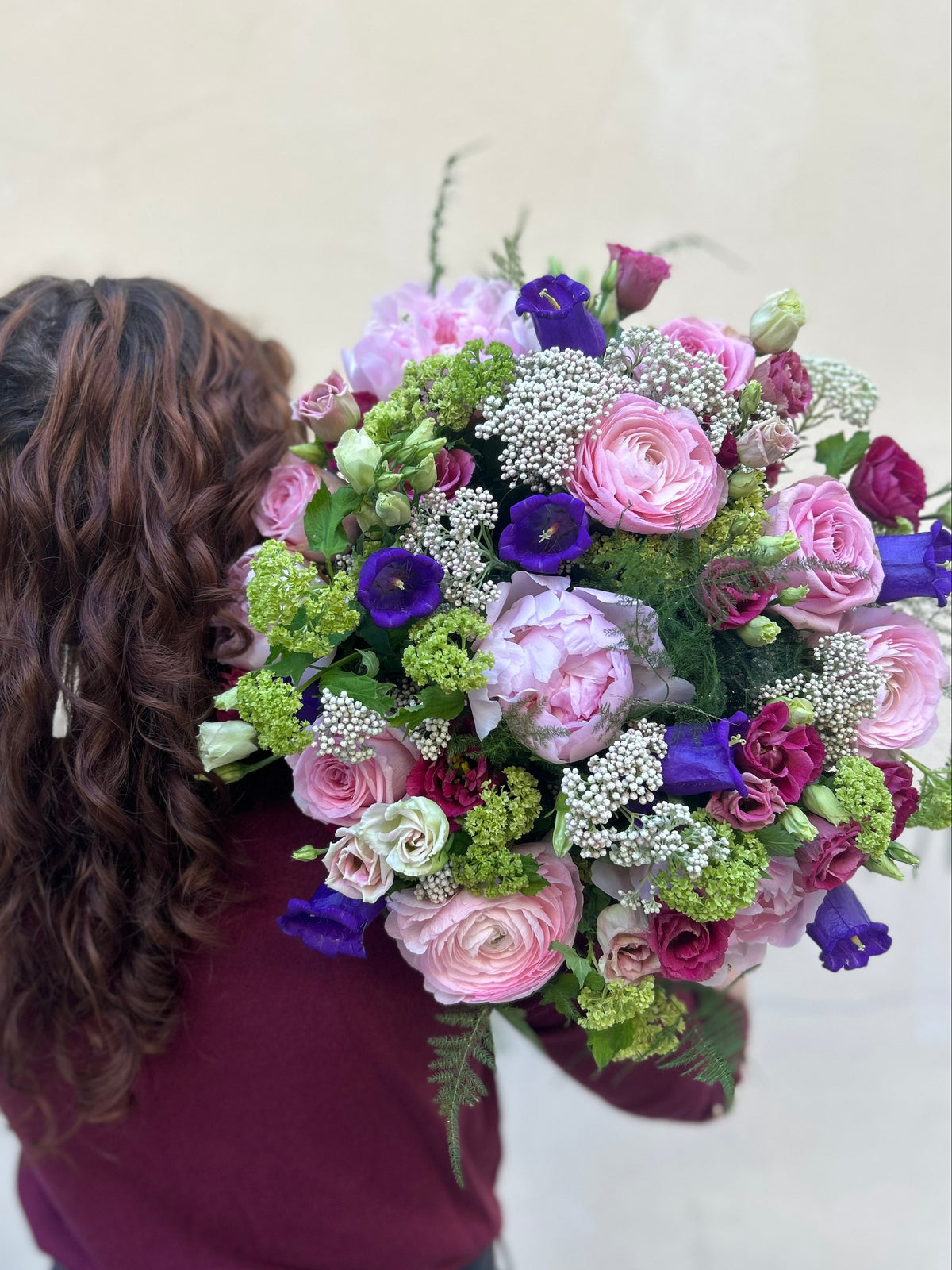 Bouquet de fleurs roses Lune réalisé par Arc en Ciel Fleurs à Nice 